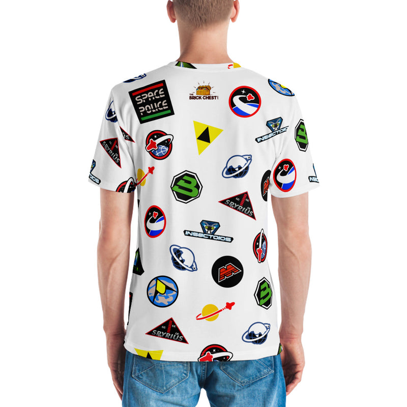 Space Logo Pattern All-Over Print Men's Crew Neck T-Shirt