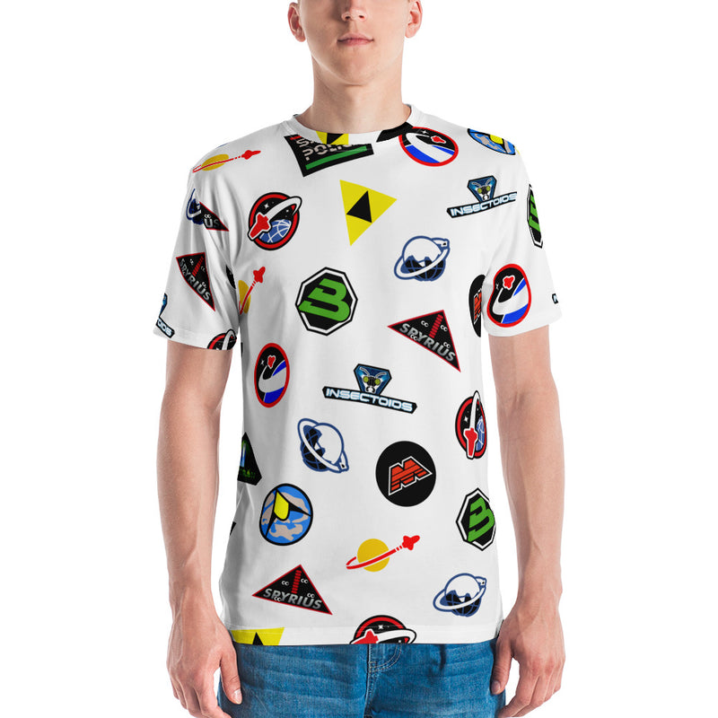 Space Logo Pattern All-Over Print Men's Crew Neck T-Shirt