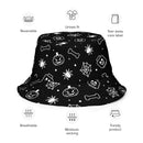 Halloween Pumpkin Bones Spider Reversible bucket hat
