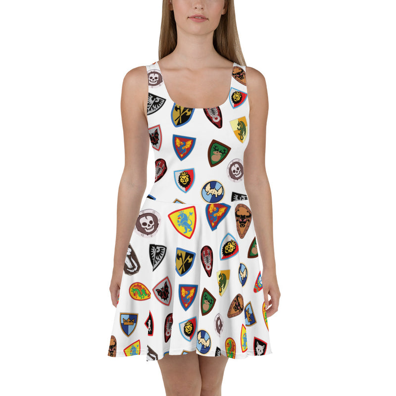 nerdy skater dress Grey Tabletop Tabby Dice Cat Nerdy DND Roleplay Skater Dress