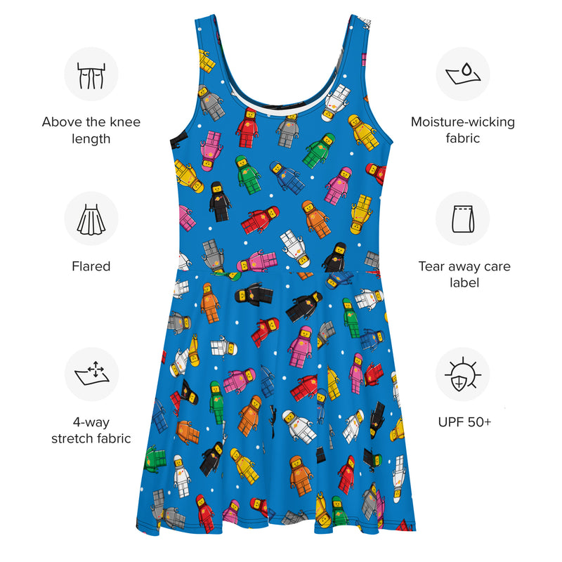 Spaceman Blue Skater Dress