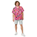 Spaceman Pink Unisex Hawaii-Knopfhemd