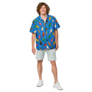 Spaceman Blaues Unisex Hawaii-Knopfhemd