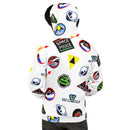 Unisex-Kapuzenpullover mit Vintage-Weltraum-Logo-Muster