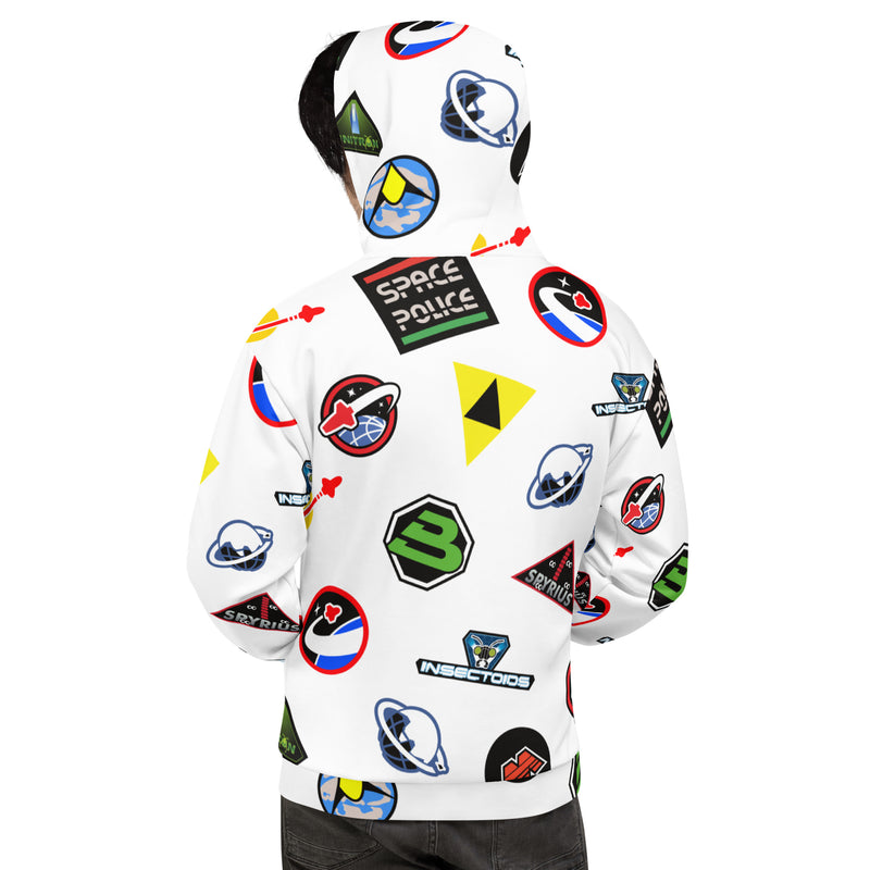 Vintage Space Logo Pattern Unisex Hoodie