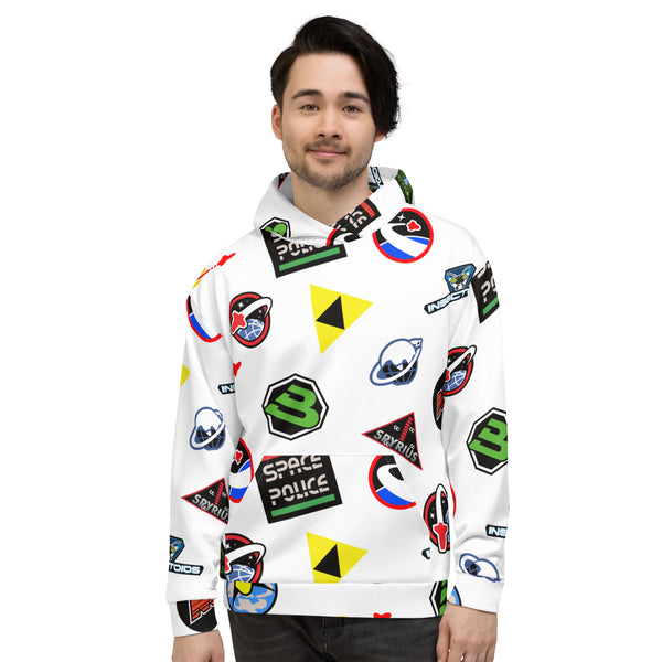 Vintage Space Logo Pattern Unisex Hoodie