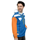 Blau gestreifter Orange Rebel Unisex Kapuzenpullover