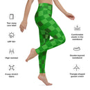 Grüne Bausteine ​​Miner Creep Muster All Over Print Yoga Leggings