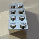 Benutzerdefinierter Lego-Stein 2x4, goldfarben und verchromt