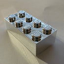 Benutzerdefinierter Lego-Stein 2x4, goldfarben und verchromt