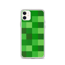 Grüne Bausteine ​​Miner Creep Muster All Over Print Klare Hülle für iPhone®