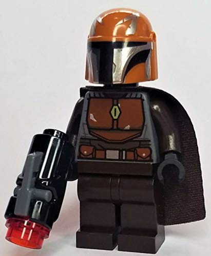 Lego Star Wars Mandalorian Tribe Warrior Minifigure - Male, Dark Brown Cape, Dark Orange Helmet & Blaster