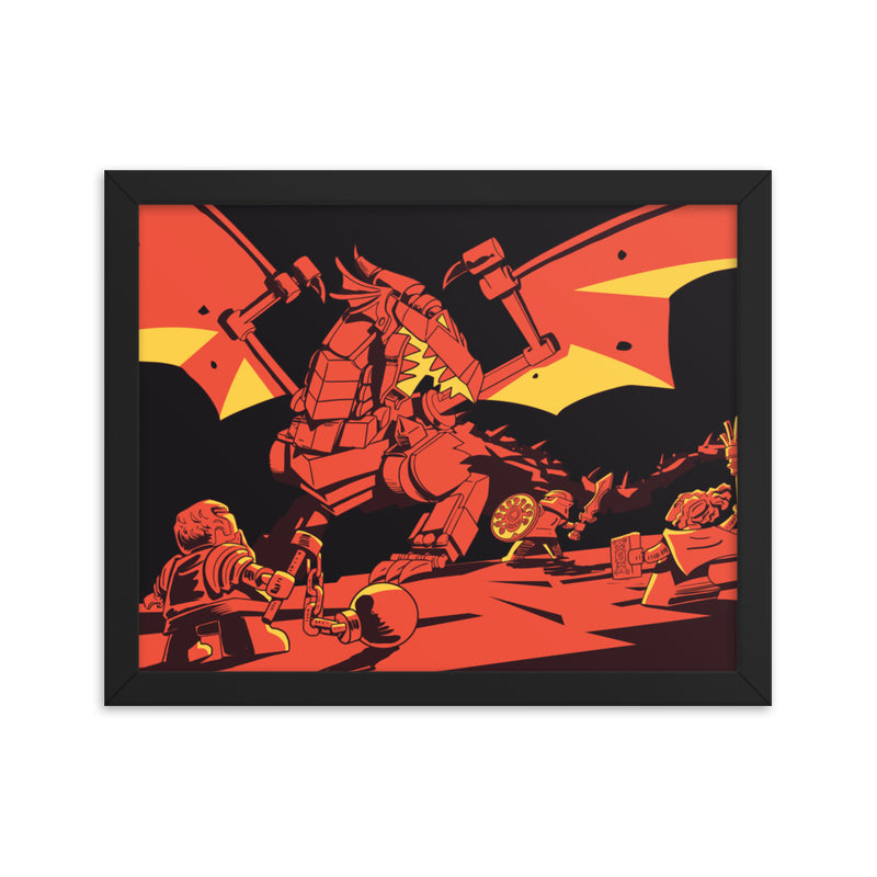 Bricks And Dragons Warrior Mage Minifigure Framed poster