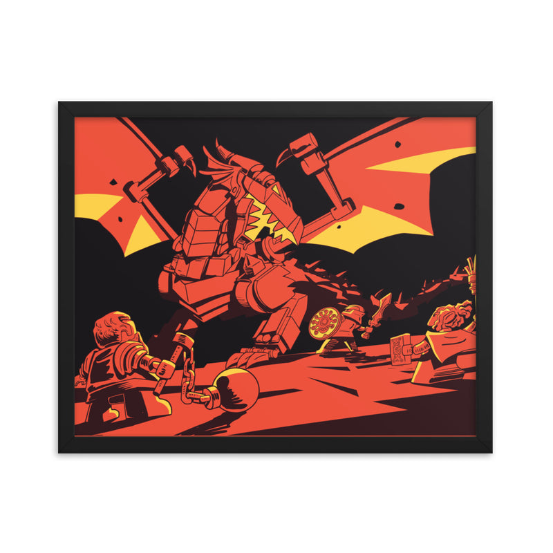 Bricks And Dragons Warrior Mage Minifigure Framed poster