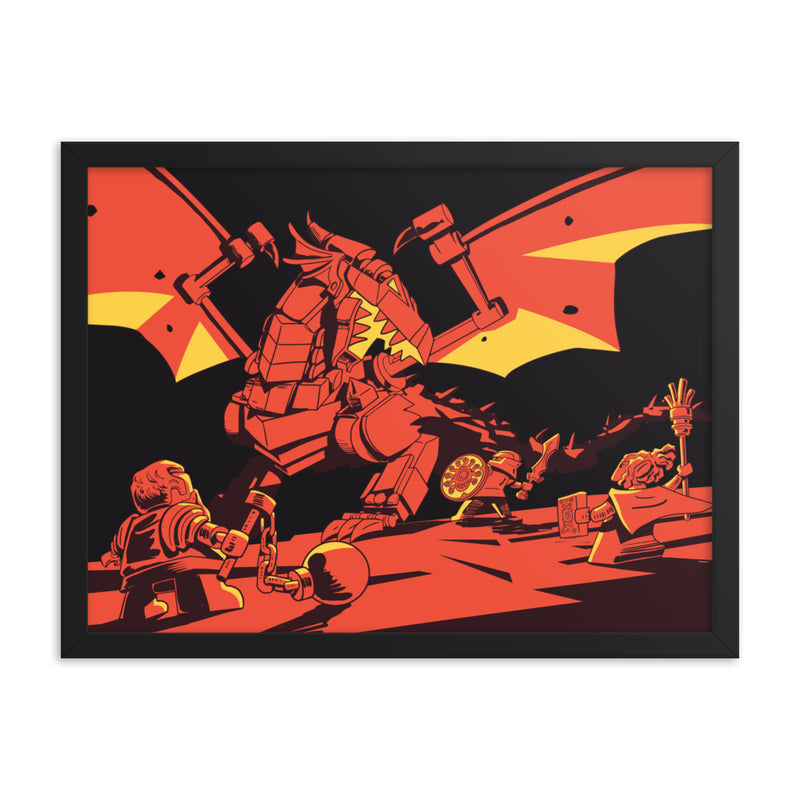 Bricks And Dragons Warrior Mage Minifigure Framed poster