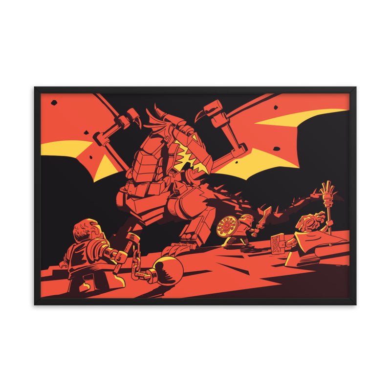 Bricks And Dragons Warrior Mage Minifigure Framed poster