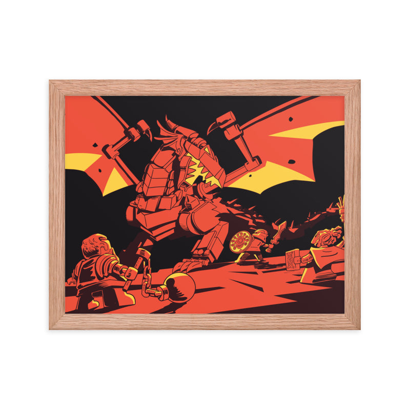 Bricks And Dragons Warrior Mage Minifigure Framed poster