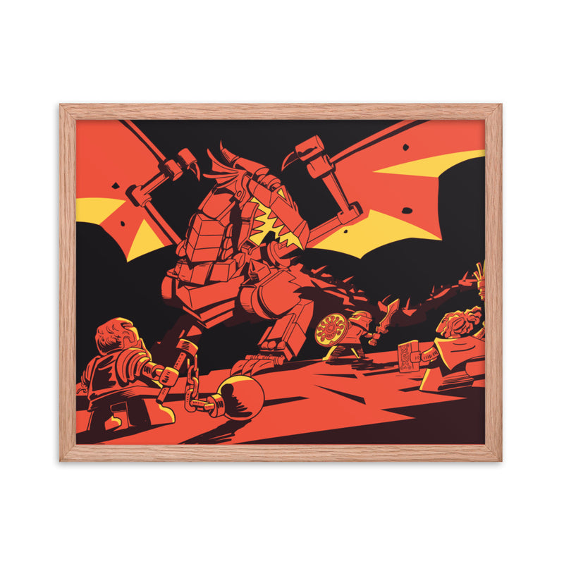 Bricks And Dragons Warrior Mage Minifigure Framed poster