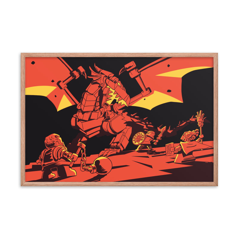 Bricks And Dragons Warrior Mage Minifigure Framed poster