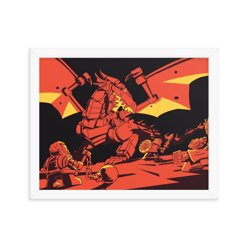 Bricks And Dragons Warrior Mage Minifigure Framed poster