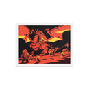 Bricks And Dragons – Gerahmtes Poster mit Krieger und Magier-Minifigur