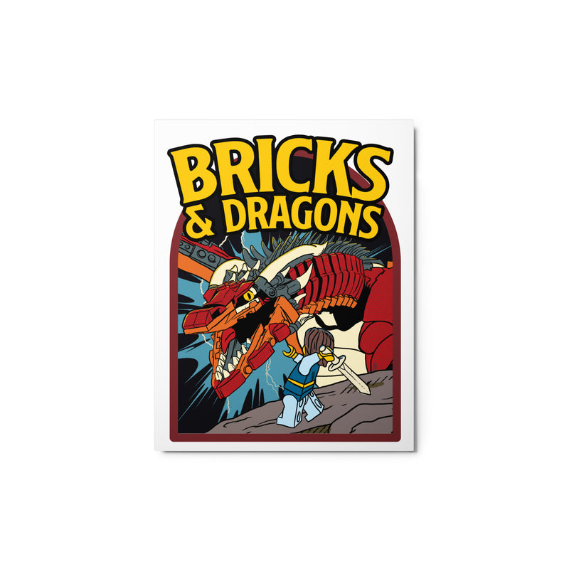 Bricks And Dragons Minifigure Metal prints