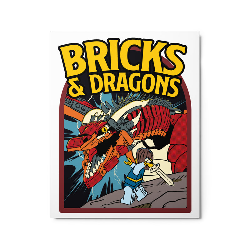Bricks And Dragons Minifigure Metal prints