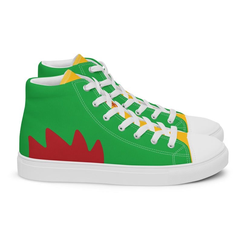 Vintage Castle Dragon 3 Shield Men’s High Top Canvas Shoes