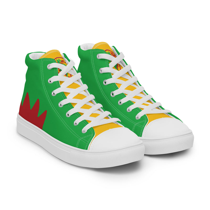 Vintage Castle Dragon 3 Shield Men’s High Top Canvas Shoes