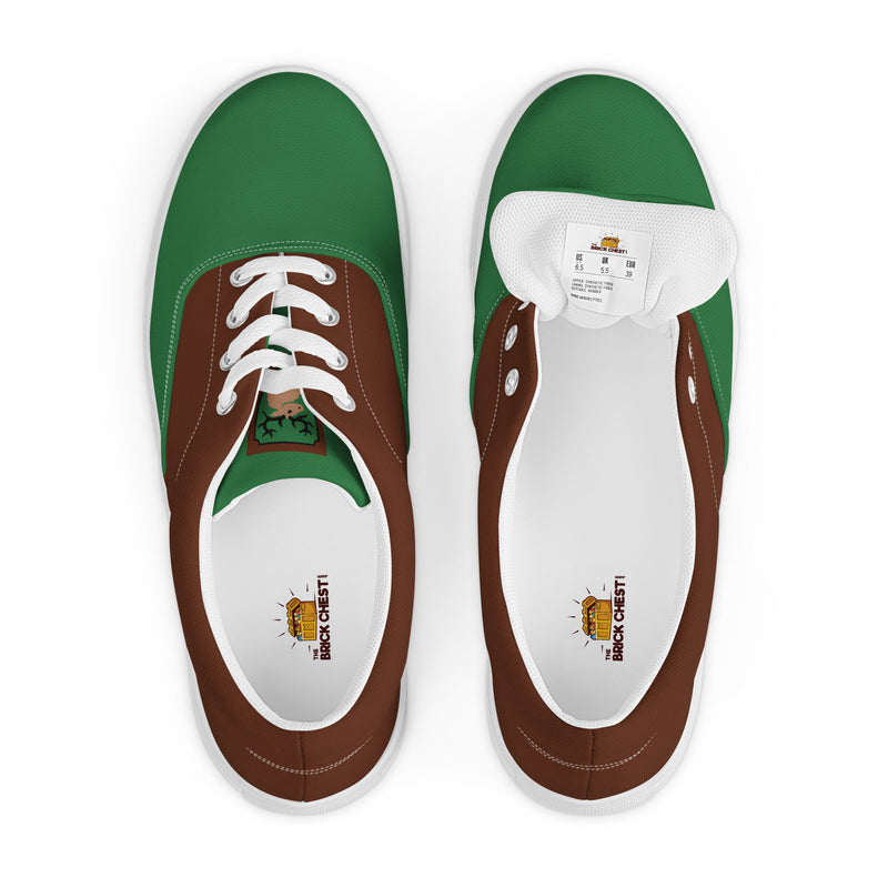 Vintage Castle Antlers Shield Men’s Lace-Up Canvas Shoes