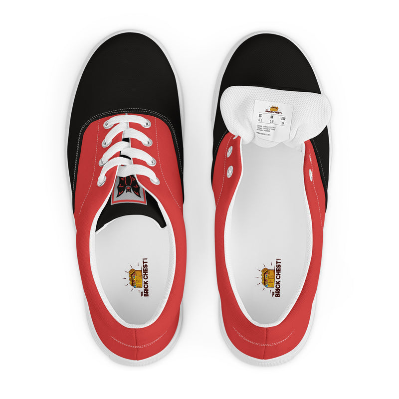 Vintage Castle Bat Shield Men’s Lace-Up Canvas Shoes