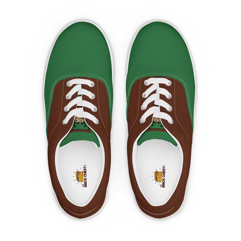 Vintage Castle Antlers Shield Men’s Lace-Up Canvas Shoes