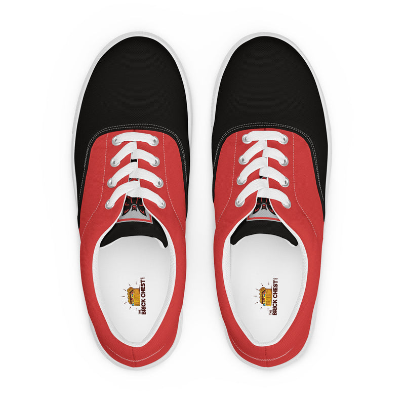 Vintage Castle Bat Shield Men’s Lace-Up Canvas Shoes