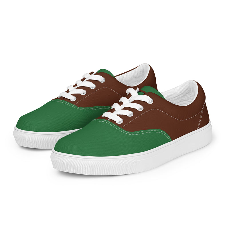 Vintage Castle Antlers Shield Men’s Lace-Up Canvas Shoes