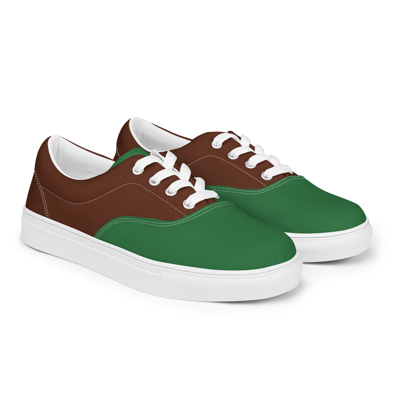 Vintage Castle Antlers Shield Men’s Lace-Up Canvas Shoes