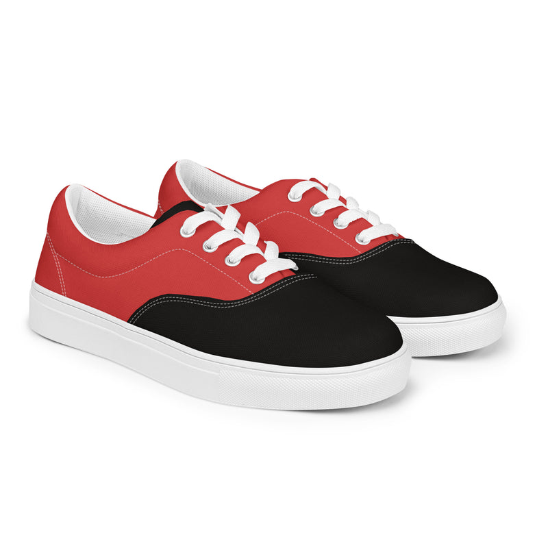 Vintage Castle Bat Shield Men’s Lace-Up Canvas Shoes