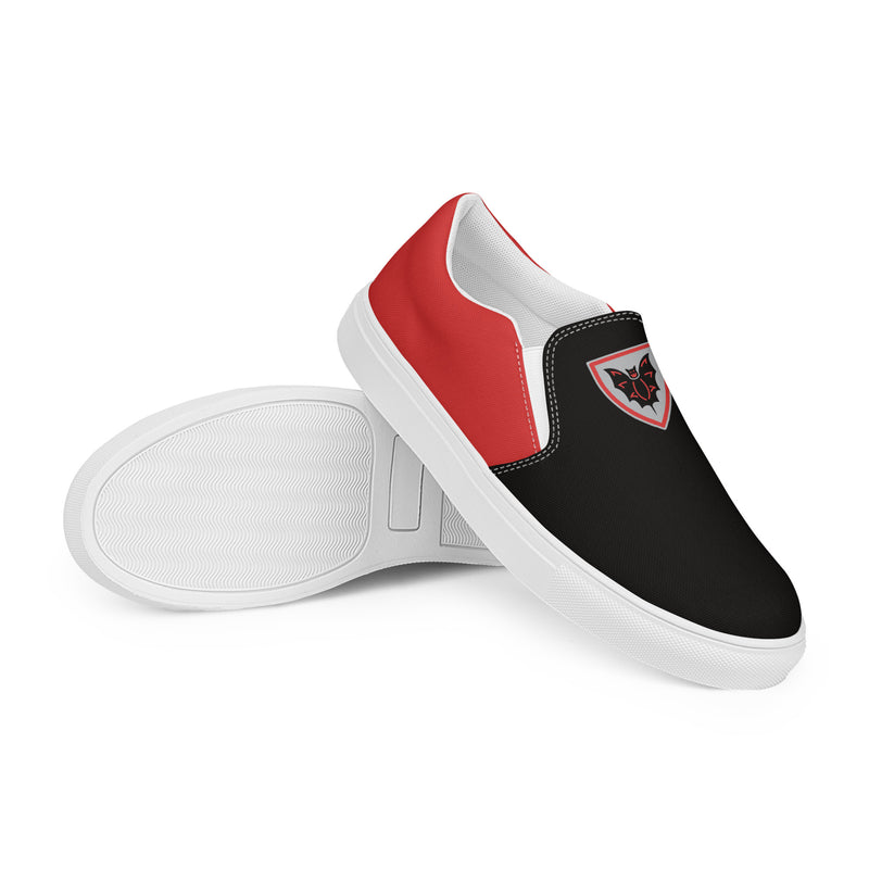 Vintage Castle Bat Shield Men’s Slip On Canvas Shoes