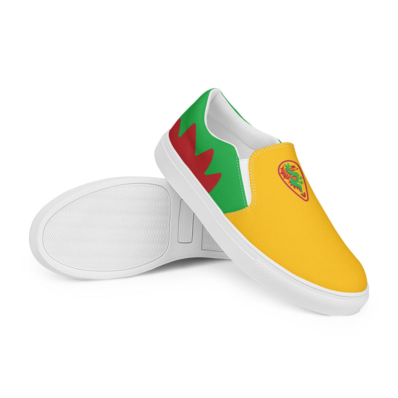 Vintage Castle Dragon 3 Shield Men’s Slip On Canvas Shoes