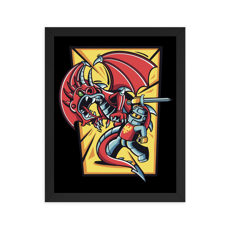 Bricks And Dragons v2 Minifigure Framed photo paper poster