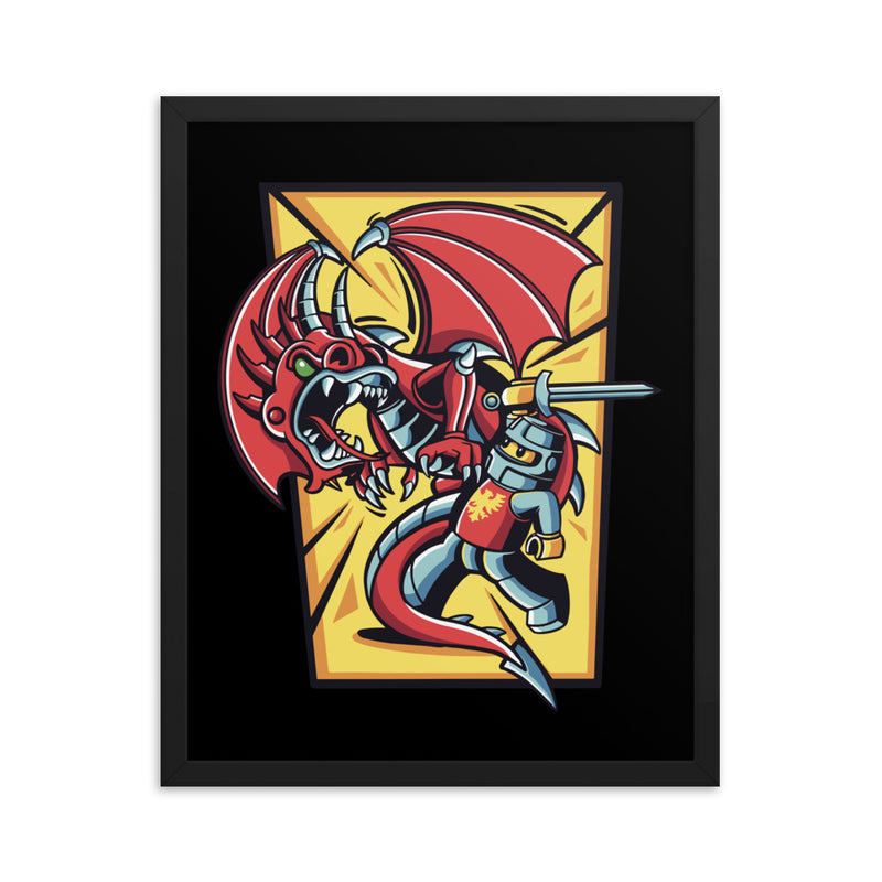 Bricks And Dragons v2 Minifigure Framed photo paper poster