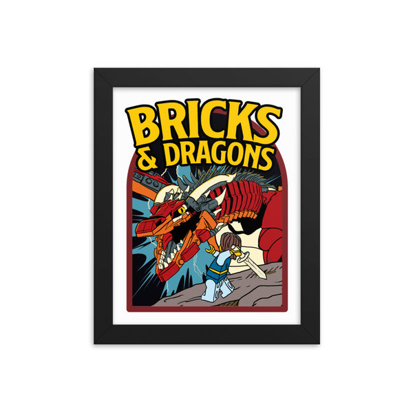Bricks And Dragons Minifigure Framed photo paper poster