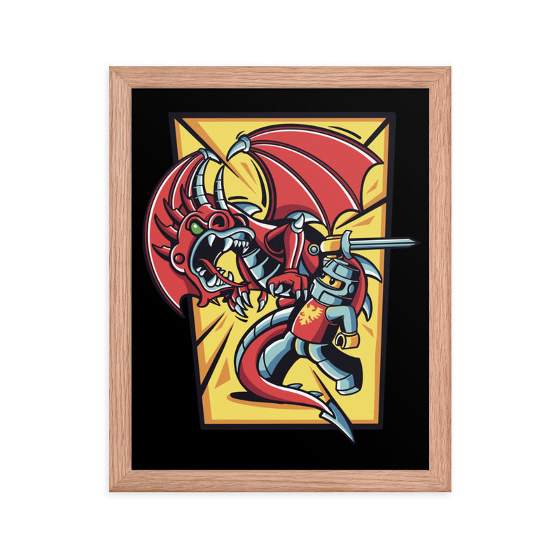 Bricks And Dragons v2 Minifigure Framed photo paper poster