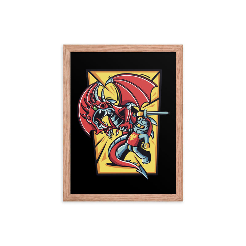 Bricks And Dragons v2 Minifigure Framed photo paper poster