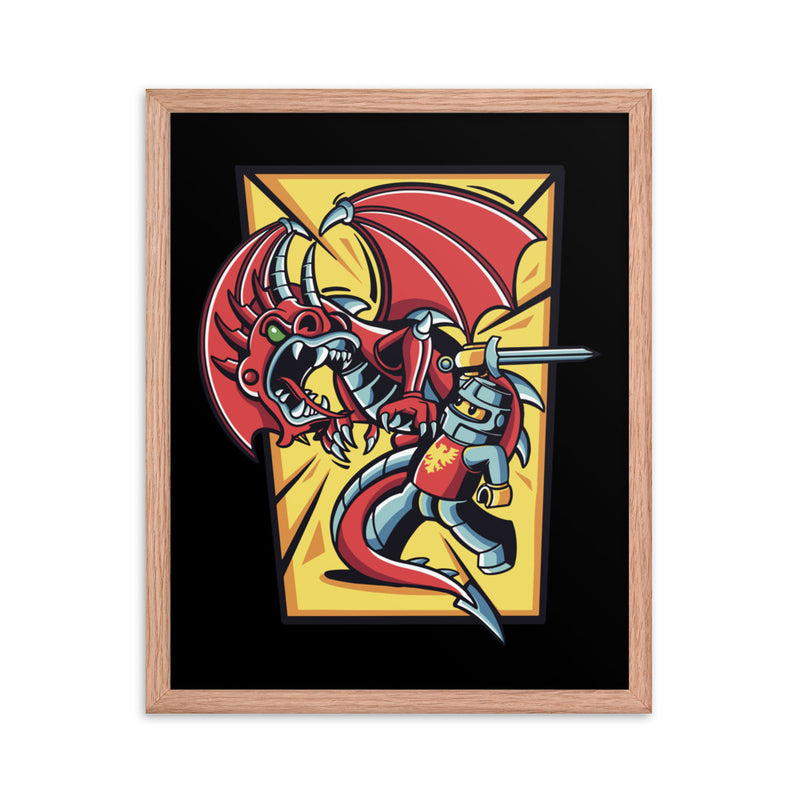 Bricks And Dragons v2 Minifigure Framed photo paper poster