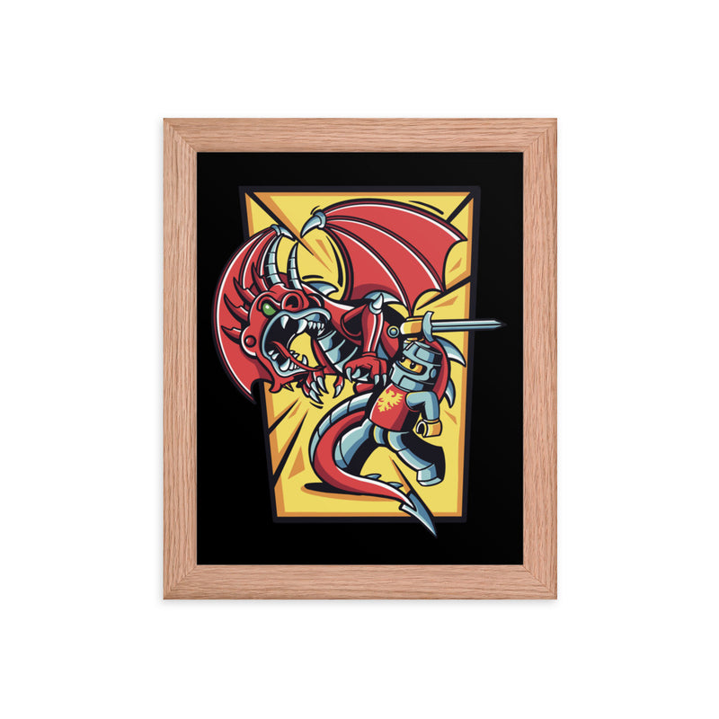 Bricks And Dragons v2 Minifigure Framed photo paper poster