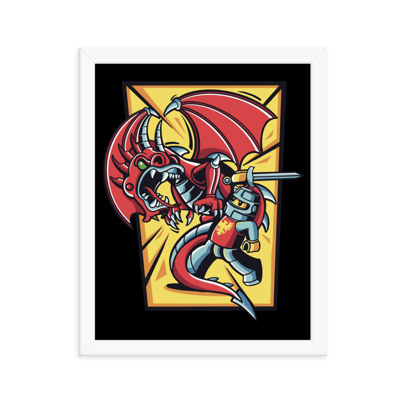 Bricks And Dragons v2 Minifigure Framed photo paper poster