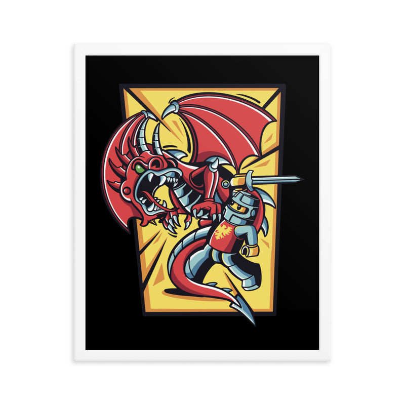 Bricks And Dragons v2 Minifigure Framed photo paper poster