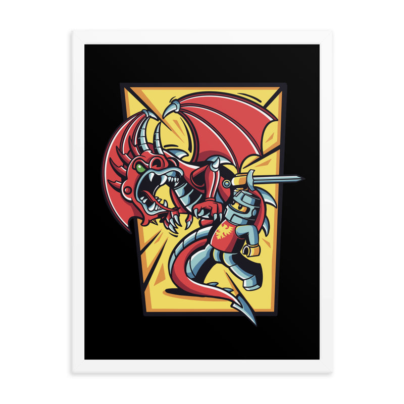 Bricks And Dragons v2 Minifigure Framed photo paper poster