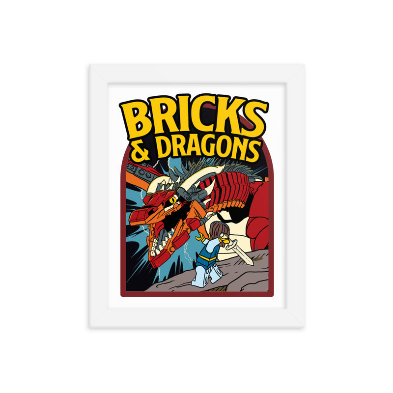 Bricks And Dragons Minifigure Framed photo paper poster