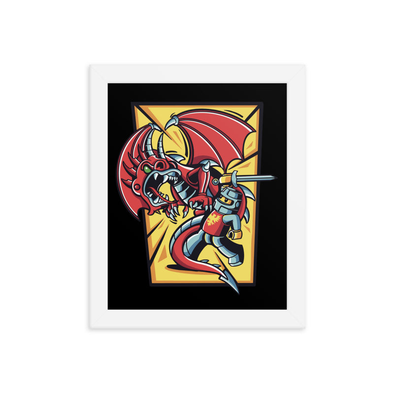 Bricks And Dragons v2 Minifigure Framed photo paper poster